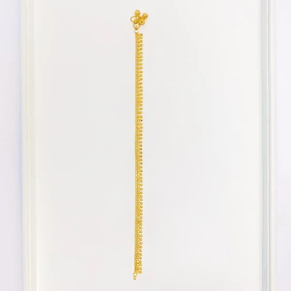 Detailed Classic Posh 22k Gold Anklet - Image 2