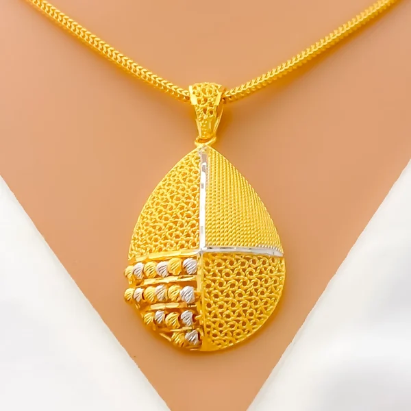 Two-Tone 22K Gold Pendant Set