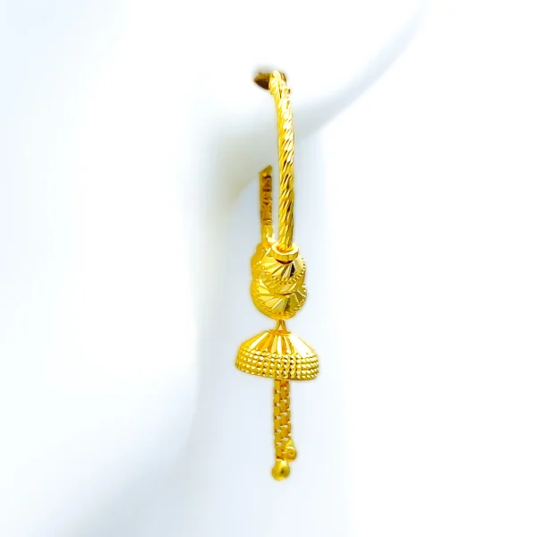 Dressy Delightful 22k Gold Hoop Earrings - Image 3