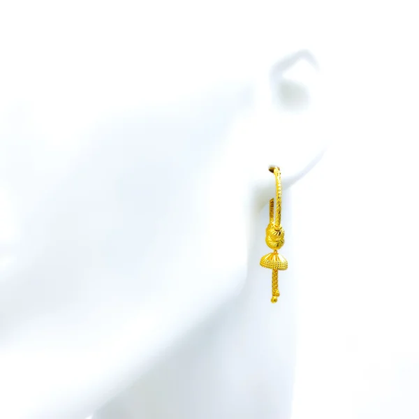 Dressy Delightful 22k Gold Hoop Earrings - Image 2