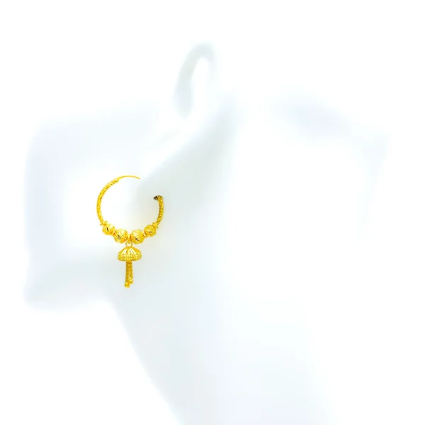 Dressy Delightful 22k Gold Hoop Earrings - Image 4