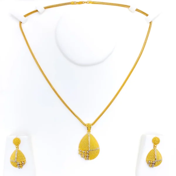 Two-Tone 22K Gold Pendant Set - Image 2