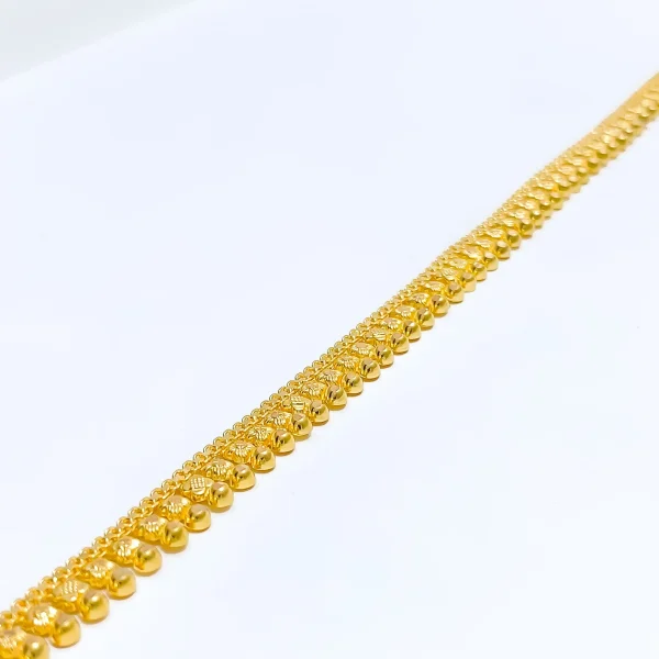 Detailed Classic Posh 22k Gold Anklet - Image 3