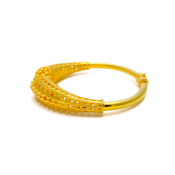 Bold Bespoke Golden 22k Gold Bangle Bracelet - Image 2