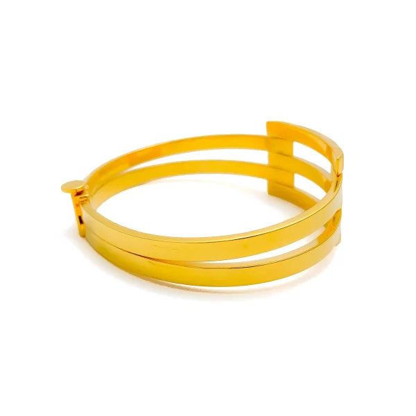 Classic Alluring 22k Gold Upscale Bangle Bracelet - Image 2